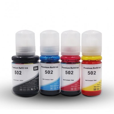 502 refill ink for ET-2600 ET-2700 ET-2750 ET-3700 ET-3750 printer Ecotank dye ink 70ML/140ML